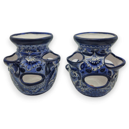 Blue & White Talavera Strawberry Planter | Handmade Mexican Pot