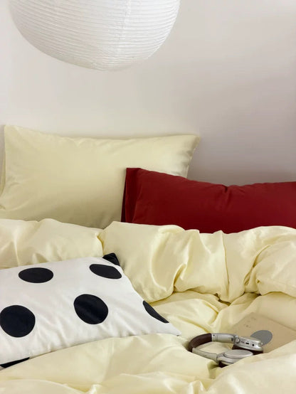 Butter Yellow Cotton Duvet Cover Set