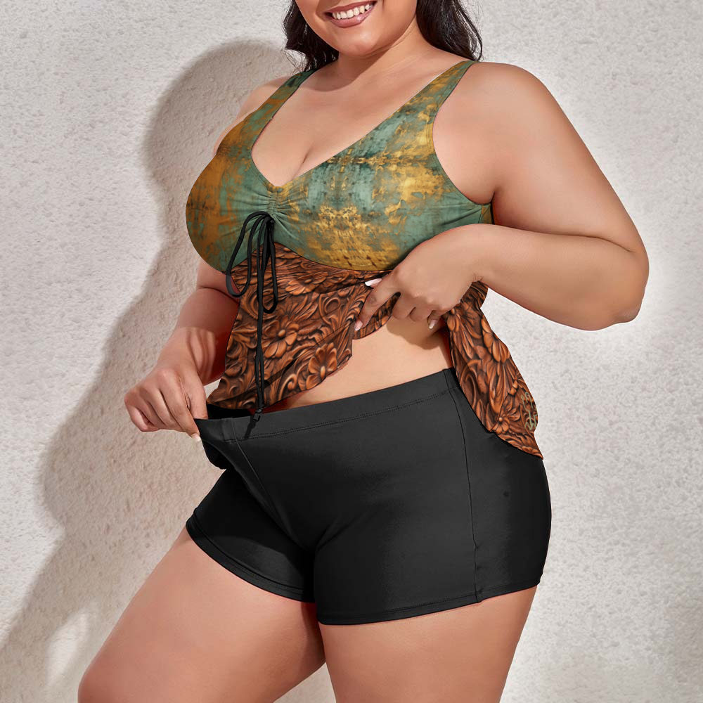 Leather & Patina Women's Plus Size Two Piece Swimsuit