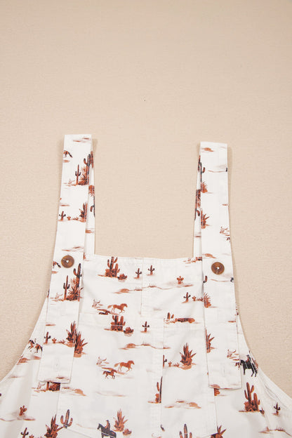 Western Adjustable Buttoned Strap Dungaree Jumpsuit