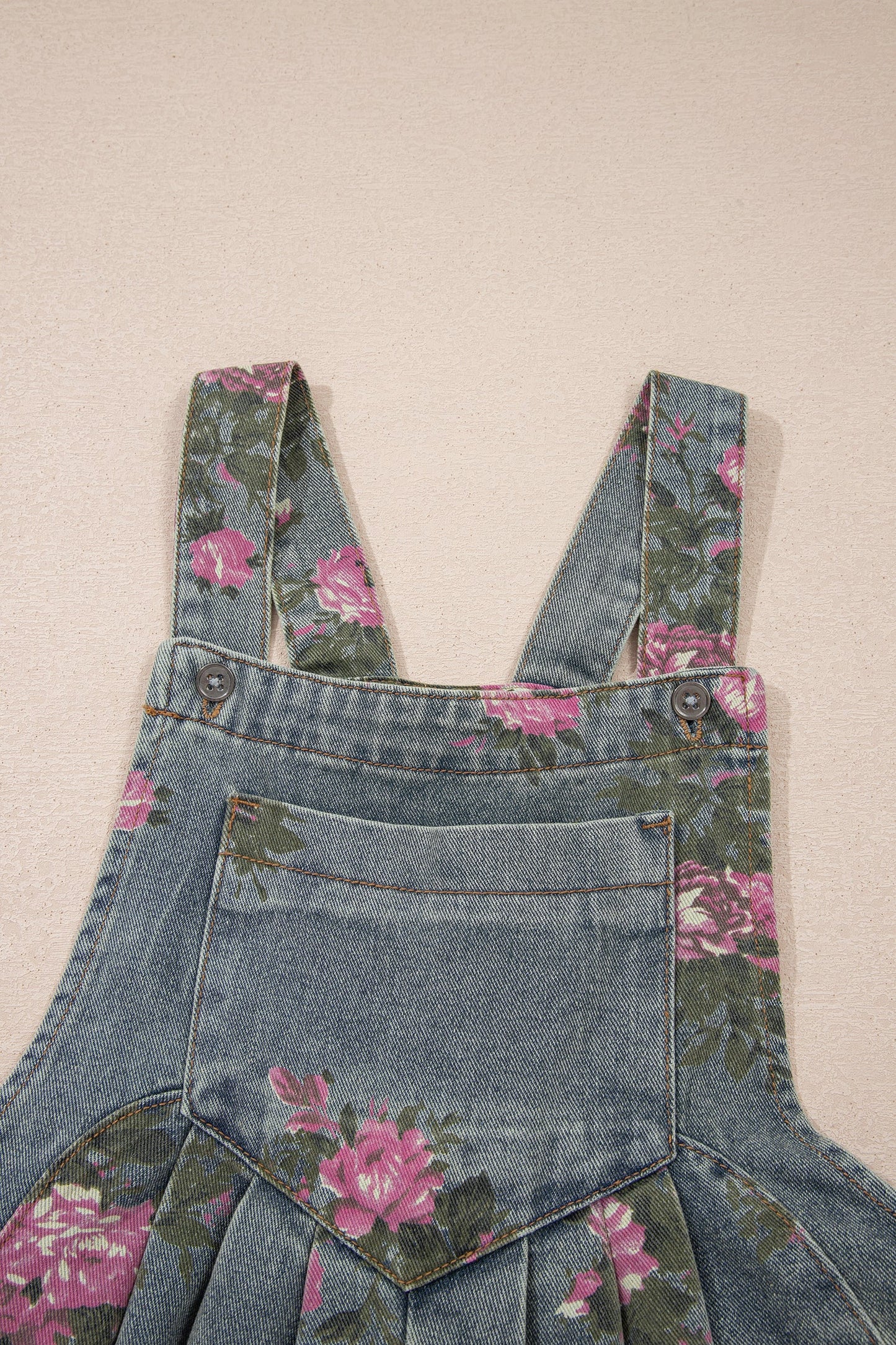 Floral Pleated High Waist Wide Leg Jumpsuit