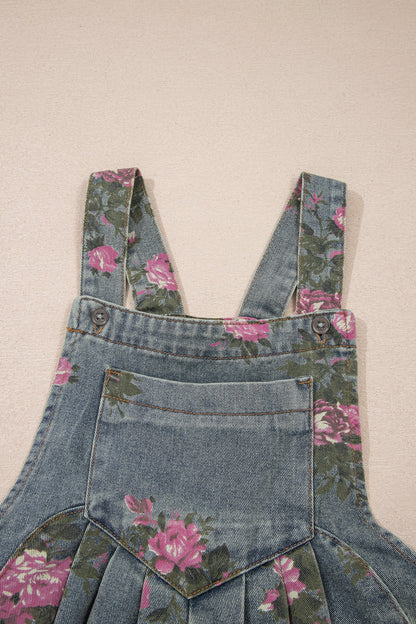 Floral Pleated High Waist Wide Leg Jumpsuit