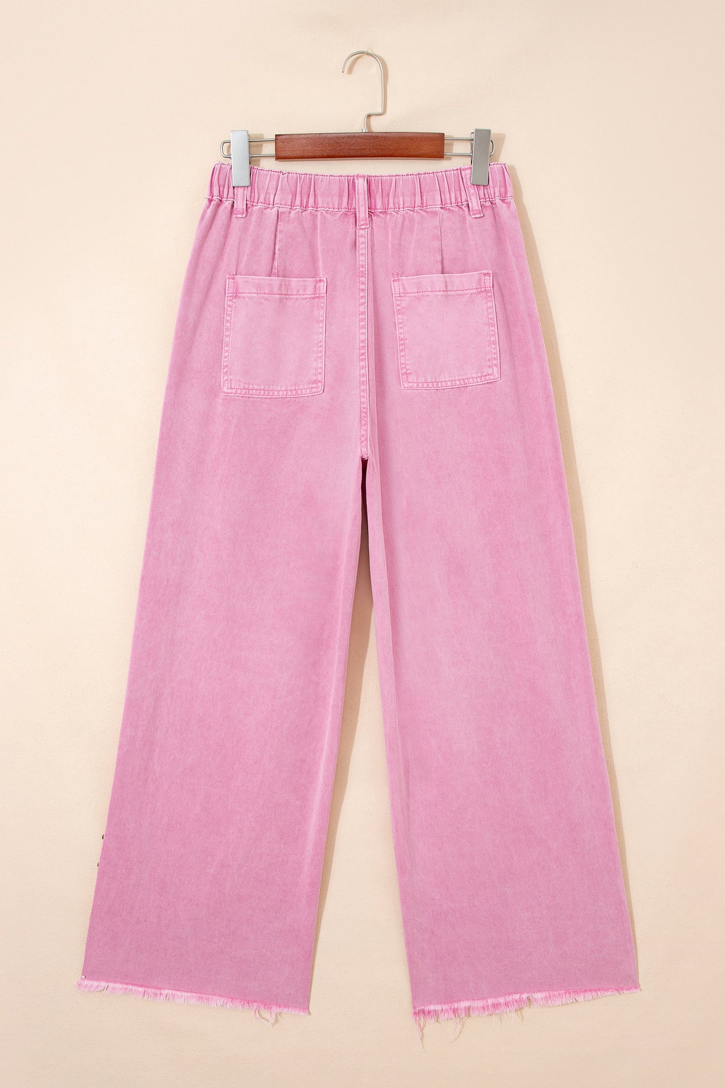 Studded Side Split Hem Wide Leg Jeans