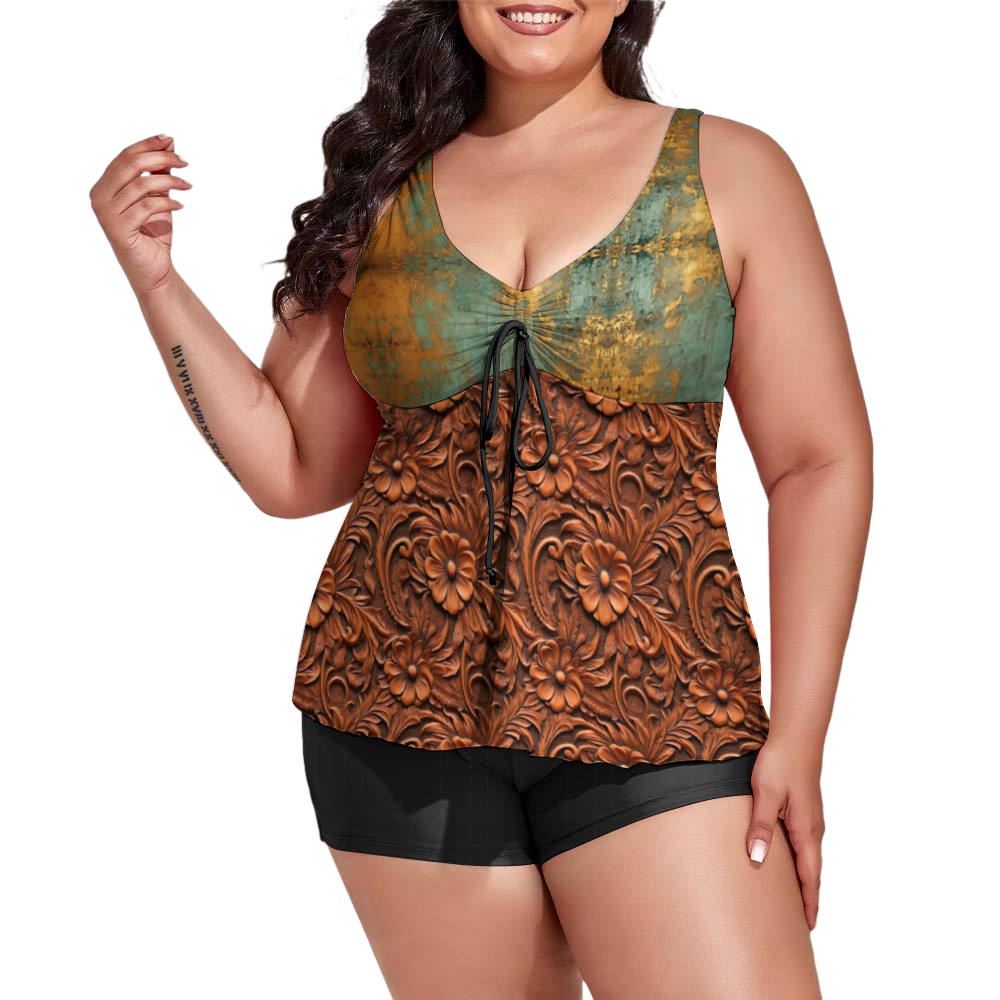 Leather & Patina Women's Plus Size Two Piece Swimsuit