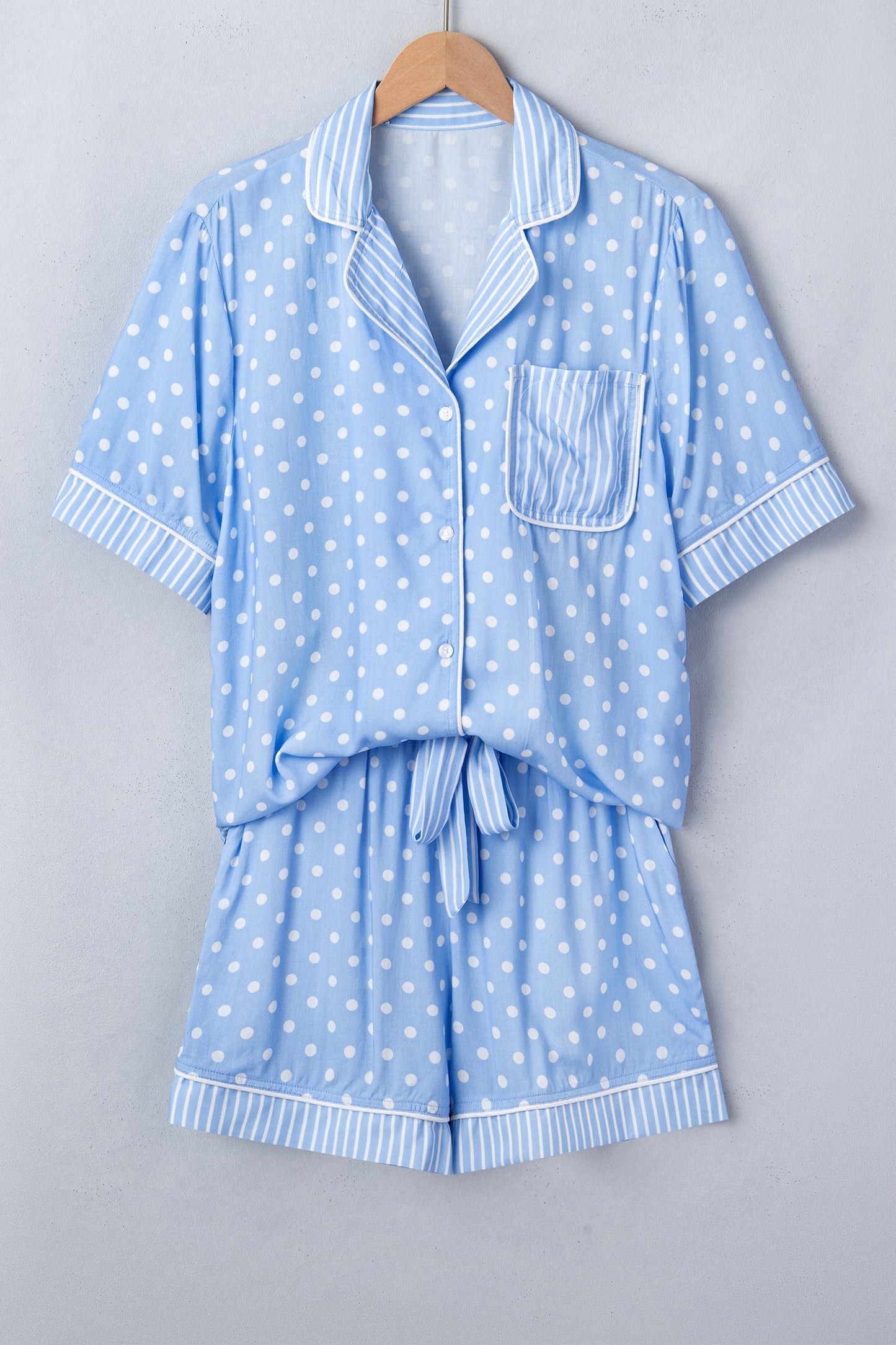 Polka Dot Top & Shorts Pajama Set