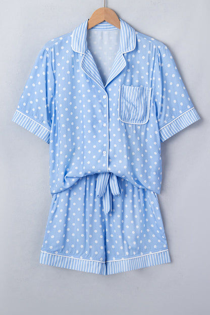 Polka Dot Top & Shorts Pajama Set