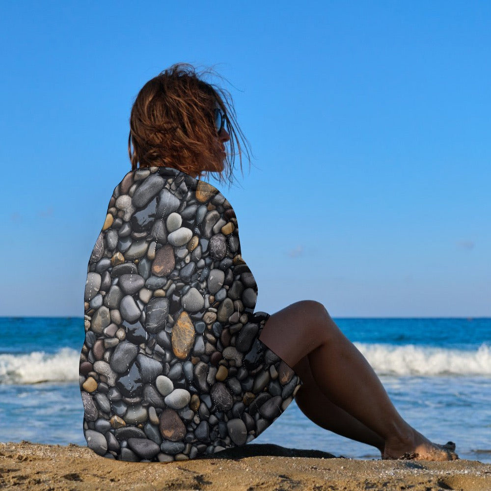 Dark River Stone Beach Towel