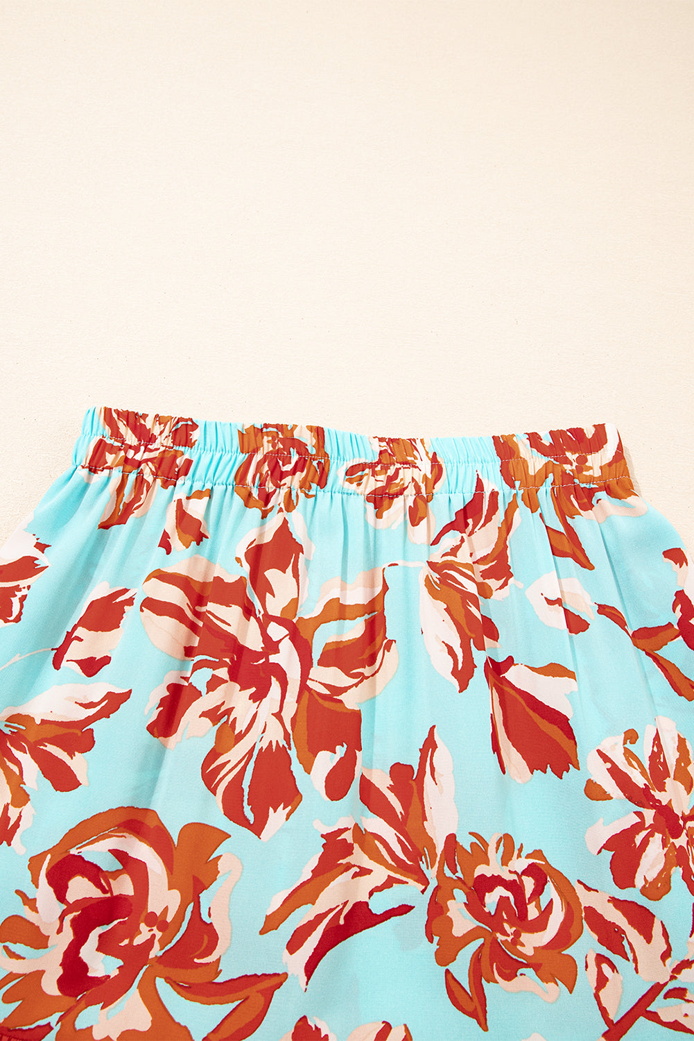 Boho Floral Side Slit Tiered Maxi Skirt