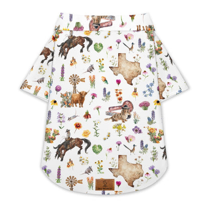 Spring Time In Texas Button Down Pet Shirt