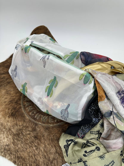Cactus Print Mesh Laundry Bag for Wild Rags & Delicates — 13" x 8.5" Holds 10+ Wild Rags