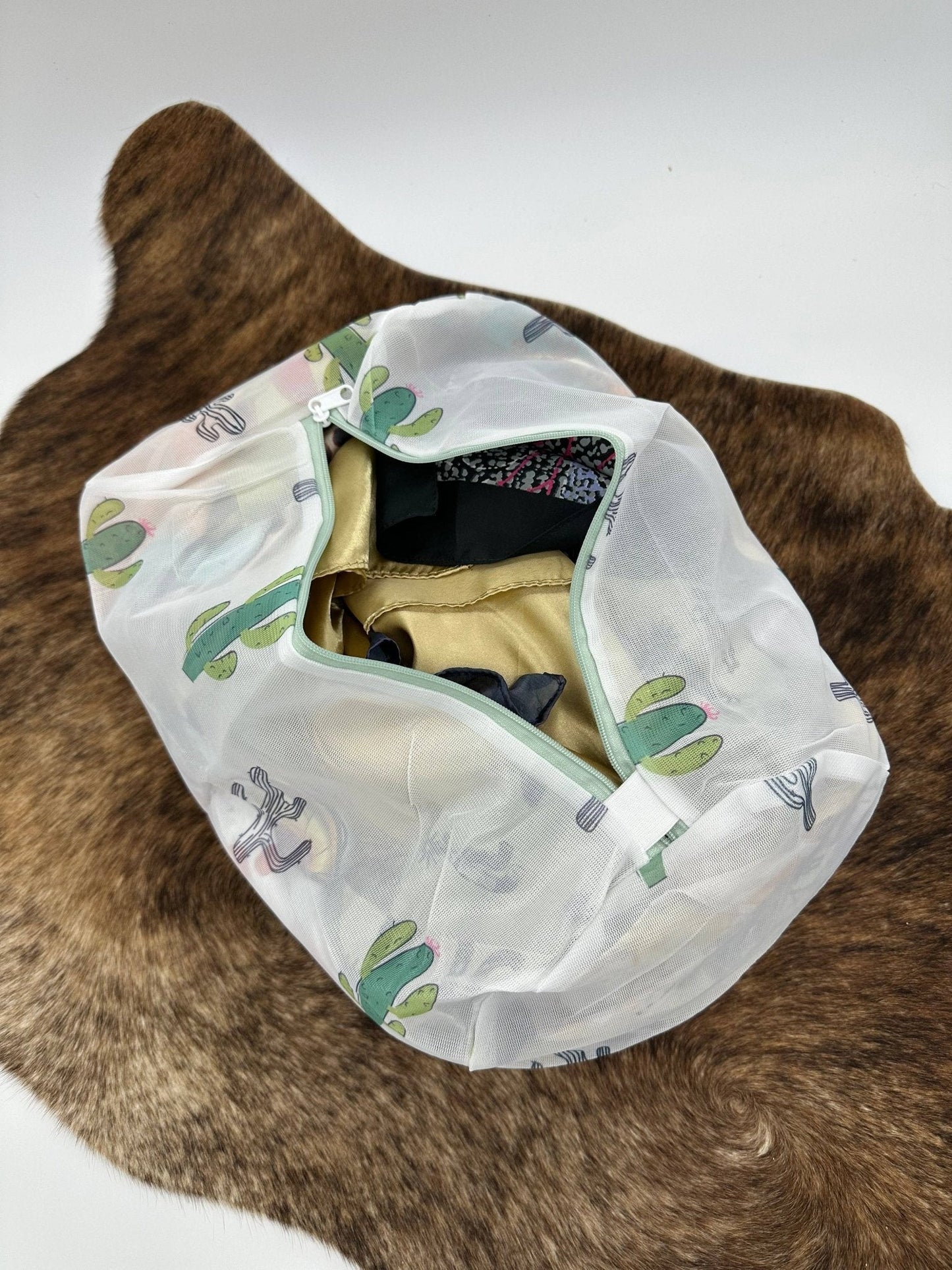 Cactus Print Mesh Laundry Bag for Wild Rags & Delicates — 13" x 8.5" Holds 10+ Wild Rags