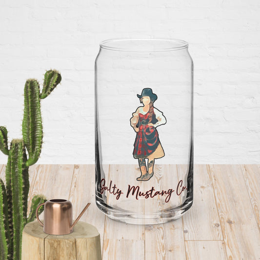 Salty Mustang Co. Cowgirl Queen Can-shaped glass