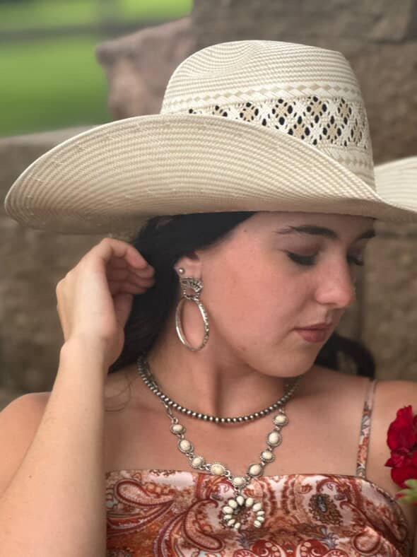 Western Card Theme Hoop Earrings with Playing Card Detail — 2" Drop