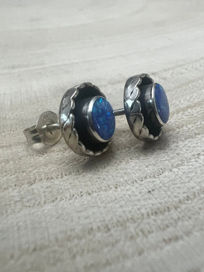 Carina Leekity Zuni Opalite Sterling Silver Post Earrings — Small But Not Petite