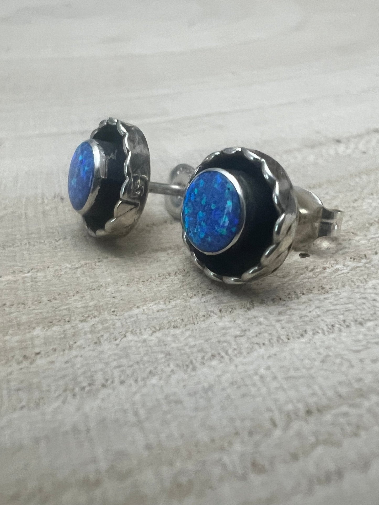 Carina Leekity Zuni Opalite Sterling Silver Post Earrings — Small But Not Petite