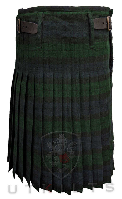 Traditional Kilt – Standard 4–5 Yard Wool, Black Watch