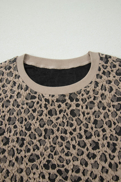 Leopard Textured Sleeveless Mini Dress