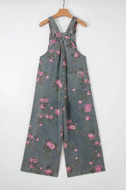 Floral Pleated High Waist Wide Leg Jumpsuit