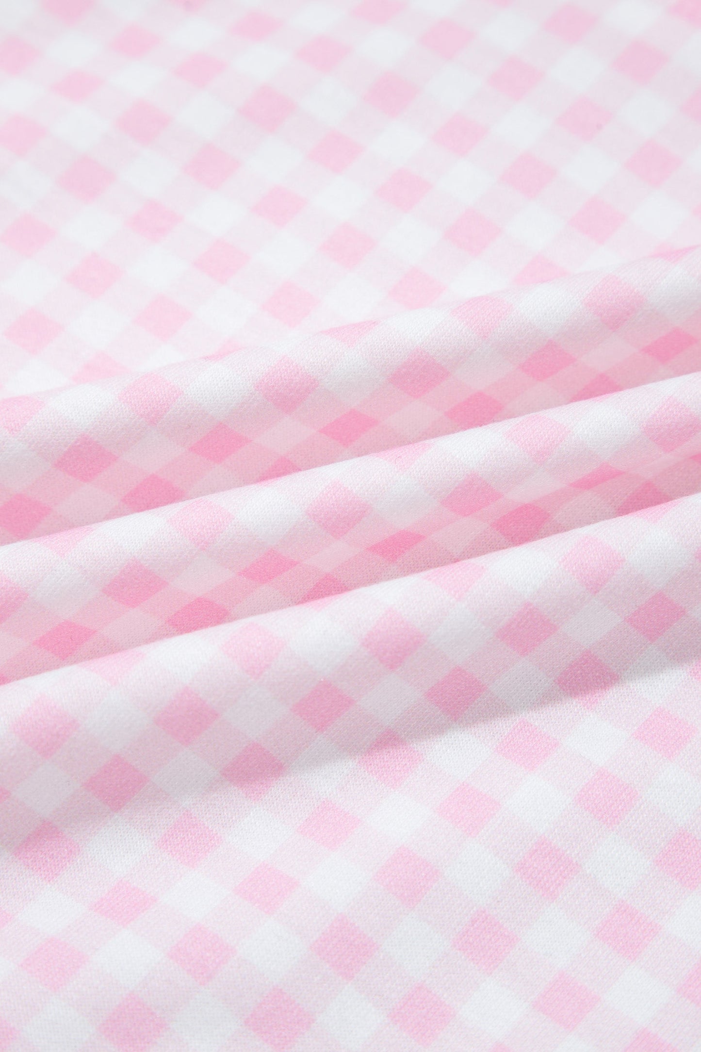 Gingham Half Zip Top & Elastic Waist Shorts Set