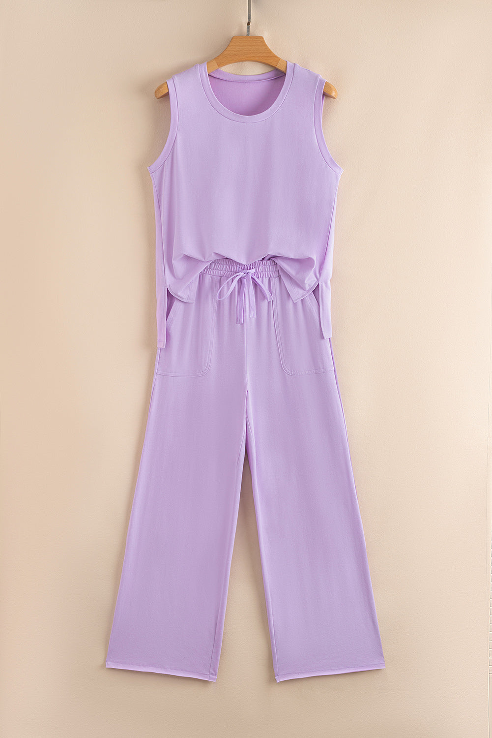 Mineral Wash Round Neck Tank & Pants Set