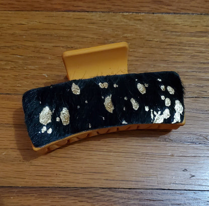 Cheeky's Hair on Hide Claw Clip — Genuine Cowhide Western Hair Statement (3")