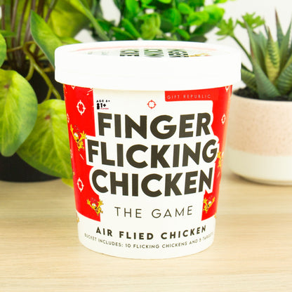 10 Finger Flicking Chicken Slingshot & Target Game - Rubber Toy Bucket Set 🐔