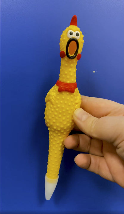 😂🐔 Set of 2 – 7" Rubber Chicken Pens 🖊️ (Yes… This Is Real Life) Funny Gag