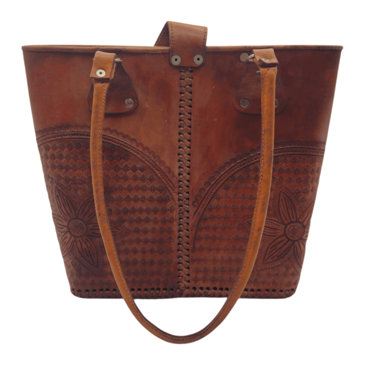 Cincelada Leather Tote | Hand Tooled Mexican Butterfly Bag