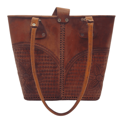 Cincelada Leather Tote | Hand Tooled Mexican Butterfly Bag