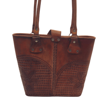 Cincelada Leather Tote | Hand Tooled Mexican Butterfly Bag