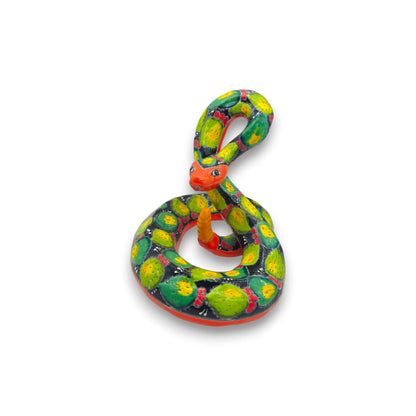 Colorful Talavera Snake Figurine | Handmade Mexican Art