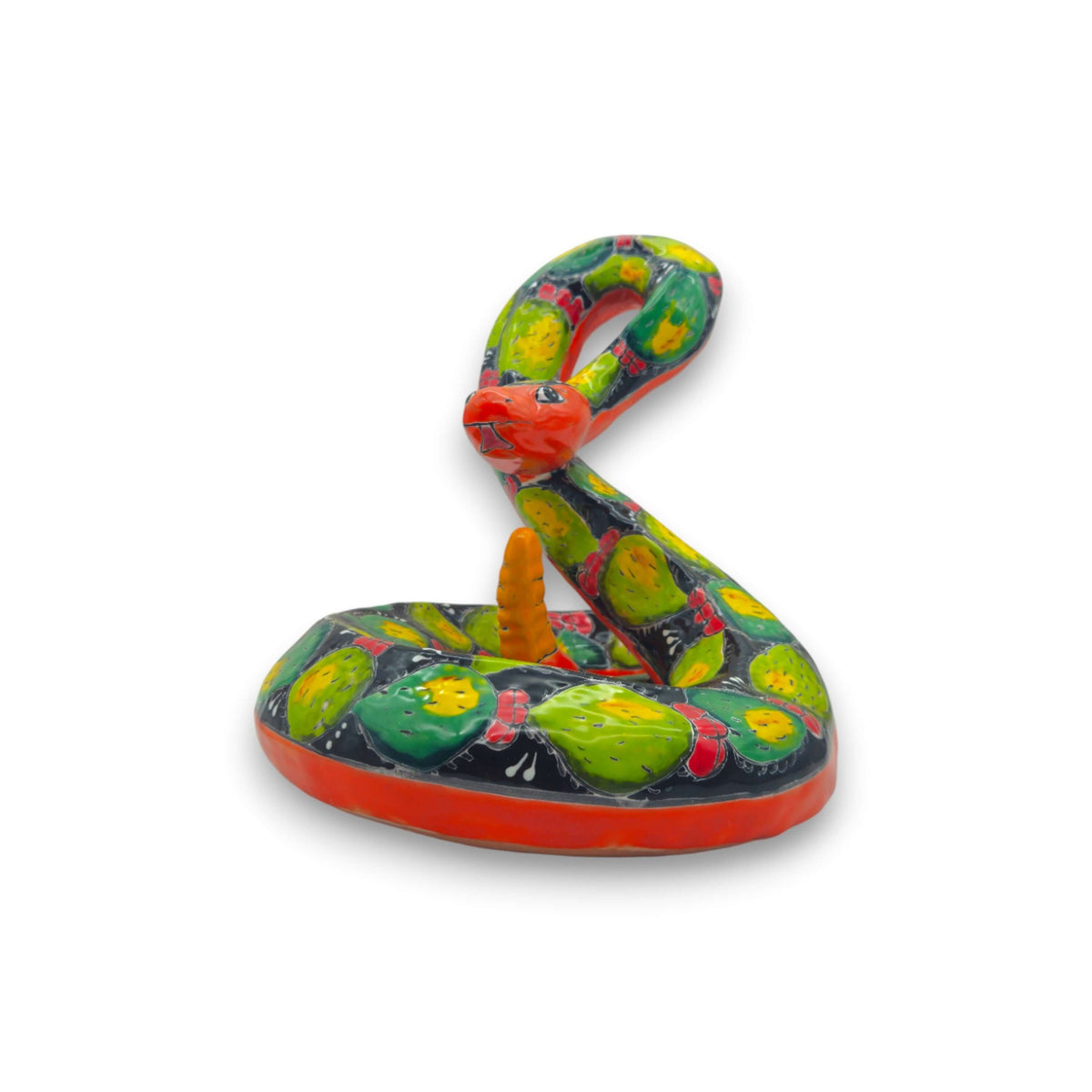 Colorful Talavera Snake Figurine | Handmade Mexican Art