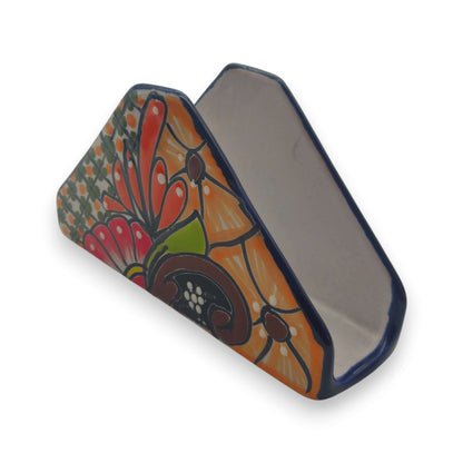 Colorful Talavera Napkin Holder | Mexican Ceramic Table Decor
