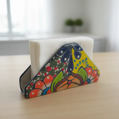 Colorful Talavera Napkin Holder | Mexican Ceramic Table Decor