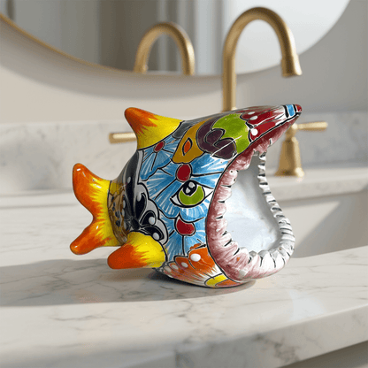 Colorful Talavera Shark Soap Dish | Handmade Ceramic Holder