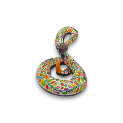 Colorful Talavera Snake Figurine | Handmade Mexican Art