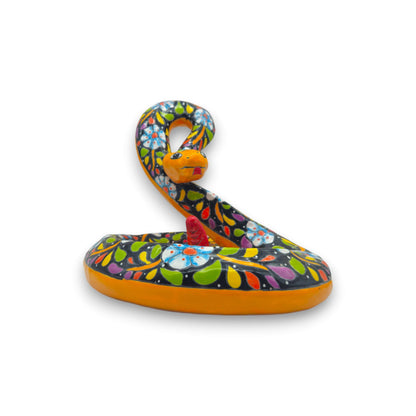 Colorful Talavera Snake Figurine | Handmade Mexican Art