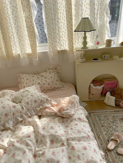 Pink Floral Duvet Cover Set