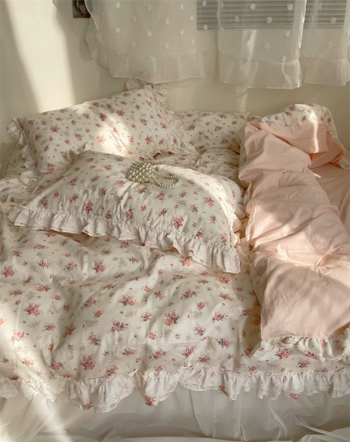 Pink Floral Duvet Cover Set