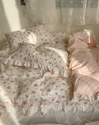Pink Floral Duvet Cover Set
