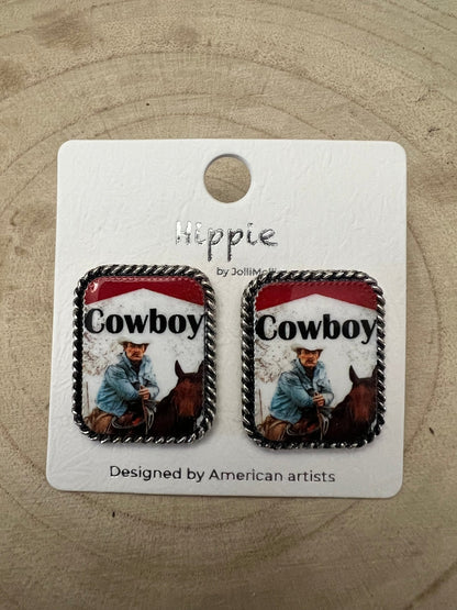 Western Cowboy Cigarette Fashion Earrings — Petite 1" Western Statement