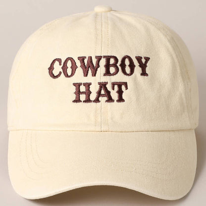 Western Cowboy Hat Embroidered Baseball Cap — Cotton Twill with 6-Panel Design & Curved Brim