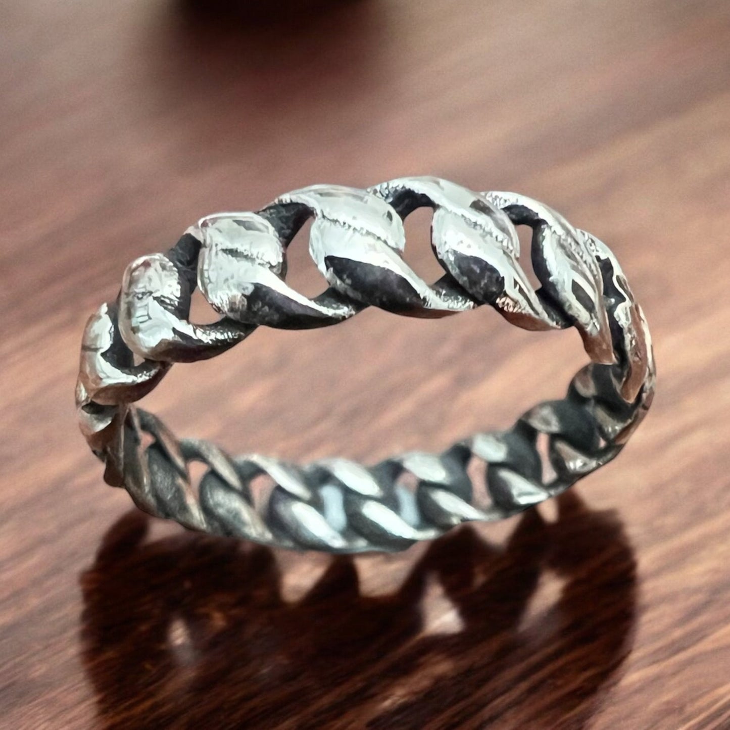 Cuban Sterling Silver Stacker Ring — Western Layering Piece