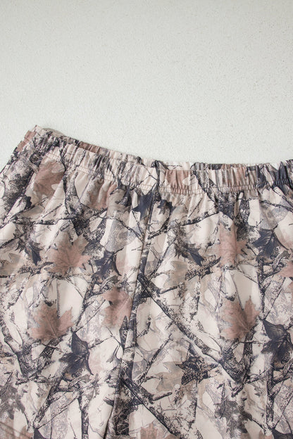 Woodland Camo Long Sleeve Top & Short Set