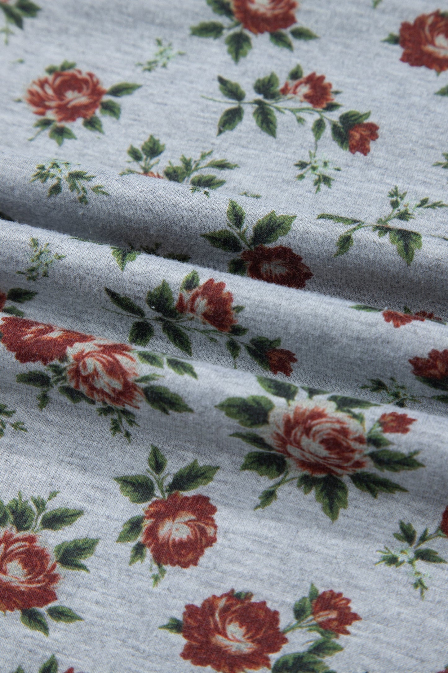 Plus Size Floral Denim Patchwork Polo Tee