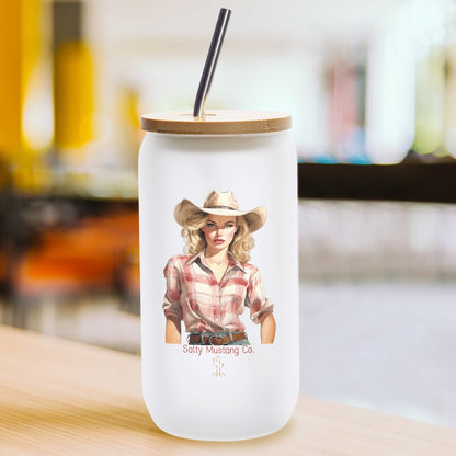 Brewster County Cowgirl Frosted Glass Cup