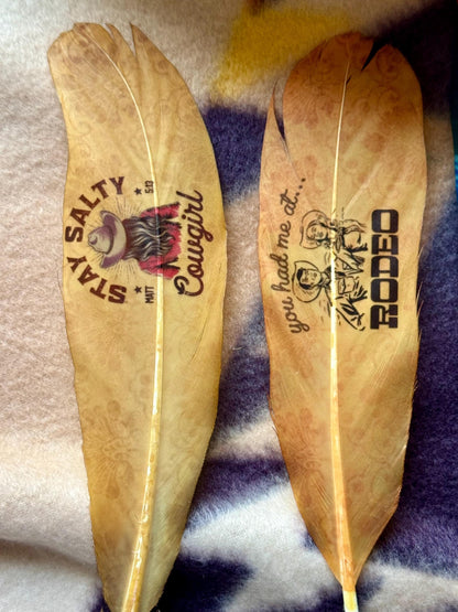 Stay Salty Cowgirl Western Hat Feather