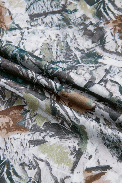 Woodland Camo Henley Tunic T-Shirt
