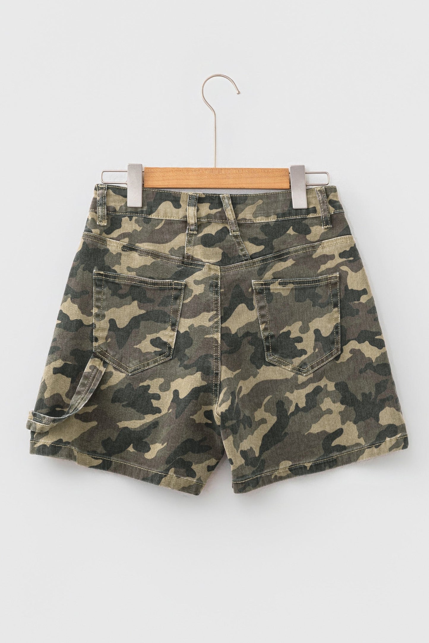 Camo Denim High Waist Shorts