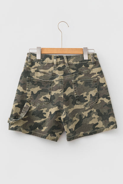Camo Denim High Waist Shorts